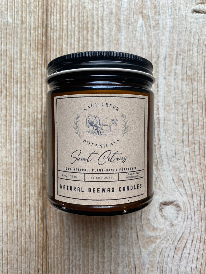 9oz Crackling Beeswax Candle